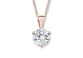 Round Diamond Pendant in Rose Gold